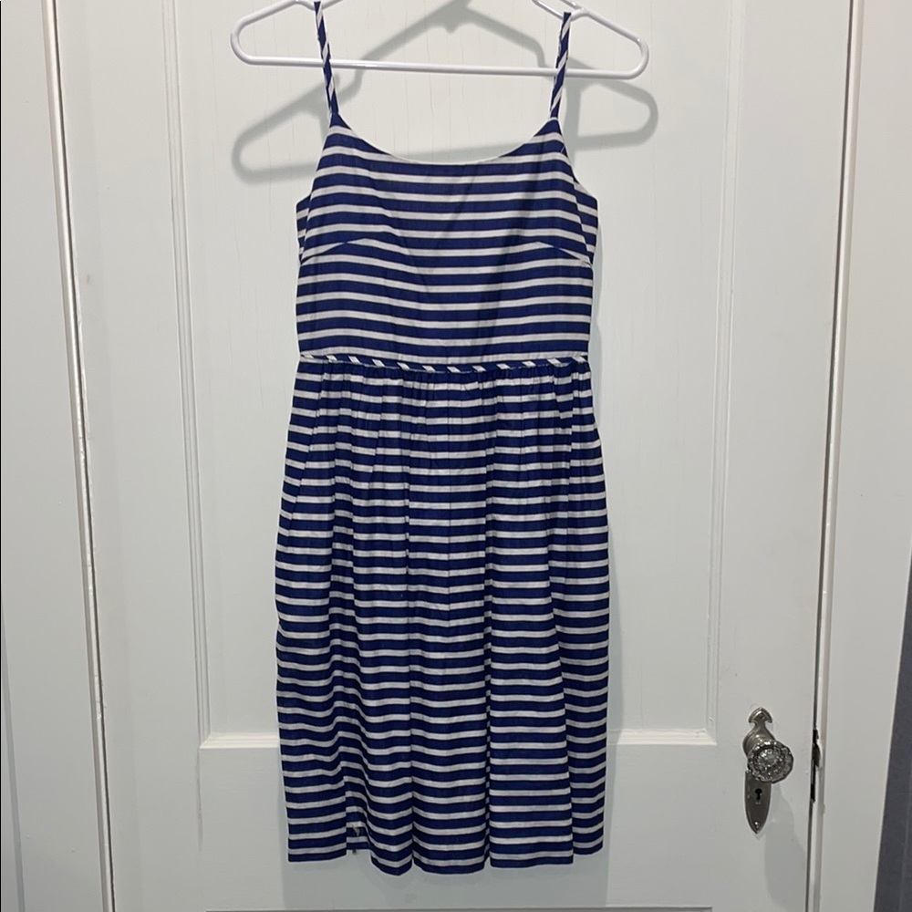 Navy and White Striped Dress
